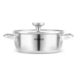 Sale Elite Stainless Steel Induction Shallow Casserole & Lid, 20cm, Silver Pots|Induction Cookware