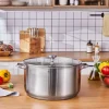 Best Elite Stainless Steel Induction Stock Pot & Lid, 34cm, Silver Induction Cookware