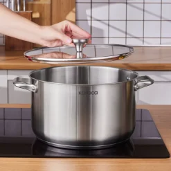 Outlet Elite Stainless Steel Induction Stock Pot & Lid, 28cm, Silver Pots|Induction Cookware