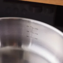 Elite Stainless Steel Induction Shallow Casserole & Lid, 22cm, Silver Pots|Induction Cookware