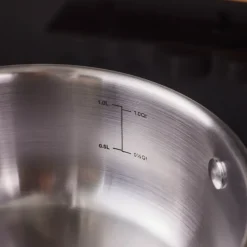 Outlet Elite Stainless Steel Induction Shallow Casserole & Lid 16cm Pots|Induction Cookware