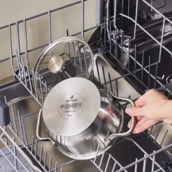 Discount Elite Stainless Steel Induction Stock Pot, Lid, 16cm, Silver Pots|Induction Cookware