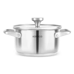 Discount Elite Stainless Steel Induction Stock Pot, Lid, 16cm, Silver Pots|Induction Cookware
