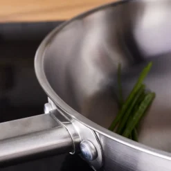 Outlet Elite Stainless Steel Induction Frying Pan, 30cm, Silver Pans|Induction Cookware