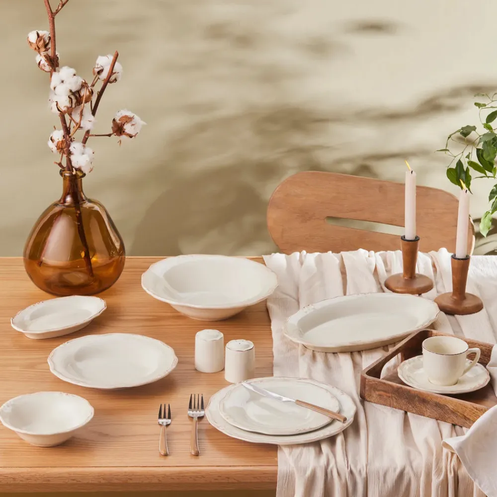 Hot Elizabeth Ceramic Side Plate, 20cm, Ecru Side Plates