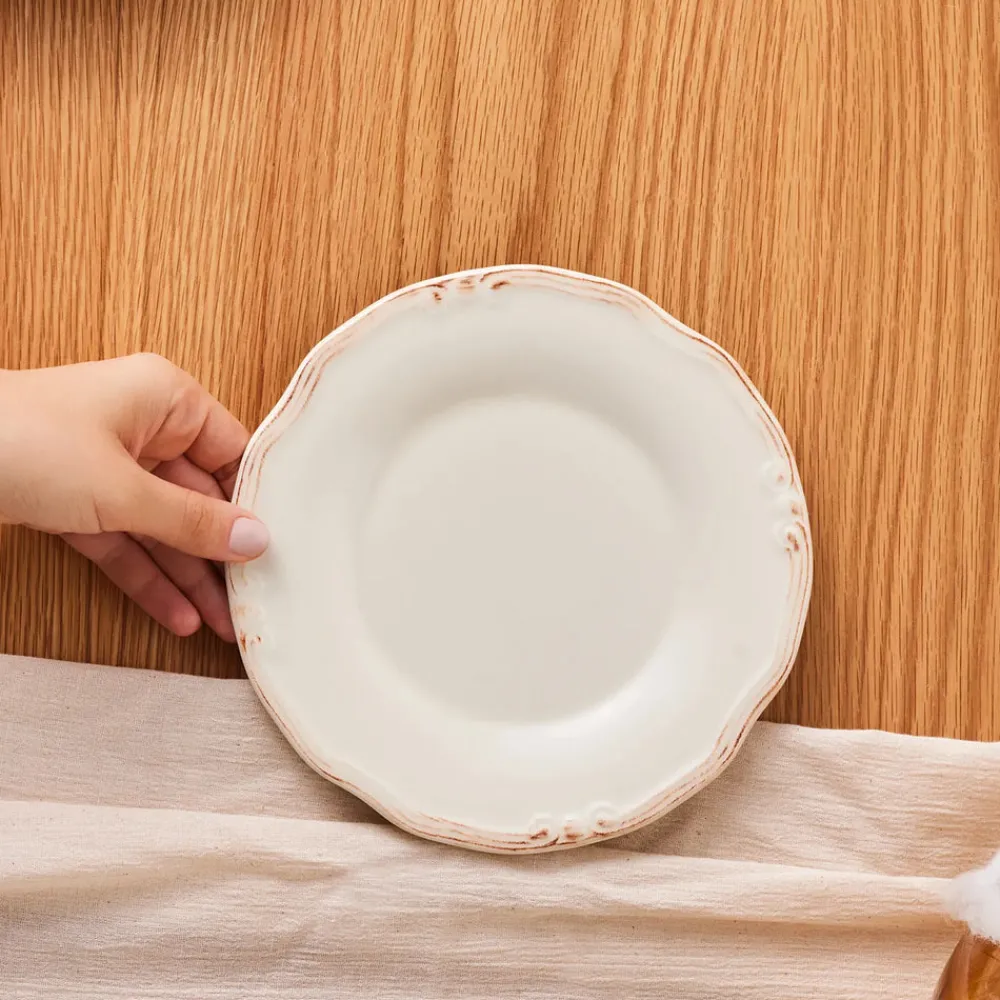 Hot Elizabeth Ceramic Side Plate, 20cm, Ecru Side Plates