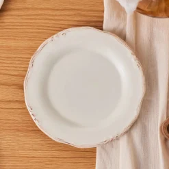 Clearance Elizabeth Ceramic Dinner Plate, 25cm, Ecru Dinner Plates