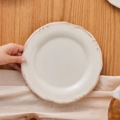 Clearance Elizabeth Ceramic Dinner Plate, 25cm, Ecru Dinner Plates