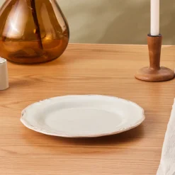 Clearance Elizabeth Ceramic Dinner Plate, 25cm, Ecru Dinner Plates