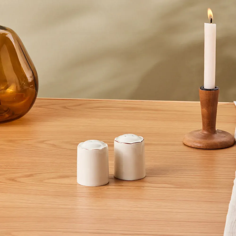 Discount Elizabeth Ceramic Pepper Shaker, Ecru Salt And Pepper Shakers