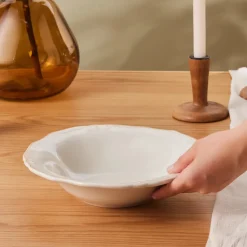 Sale Elizabeth Ceramic Salad Bowl, 26cm, Ecru Bowls