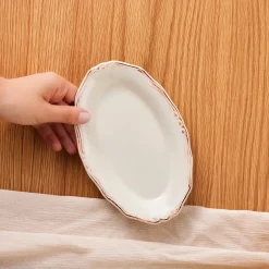 Sale Elizabeth Ceramic Serving Platter, 20cm, Ecru Serving Platters