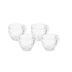 Outlet Emel 4-Piece Glass Tea Cup Set, 180ml, Transparent Tea Set|Turkish Tea Sets
