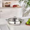Emirgan Stainless Steel Shallow Casserole with Lid, 26cm, Silver Pots