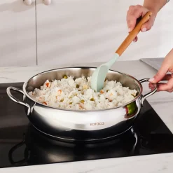 Emirgan Stainless Steel Shallow Casserole with Lid, 26cm, Silver Pots