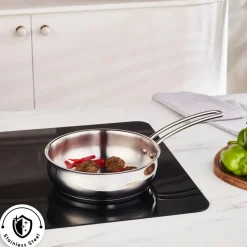 Clearance Emirgan Stainless Frying Pan, 20cm, Silver Pans