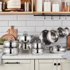 Clearance Emirgan Stainless Frying Pan, 20cm, Silver Pans