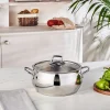Hot Emirgan Stainless Steel Stockpot with Lid, 24cm, Silver Pots