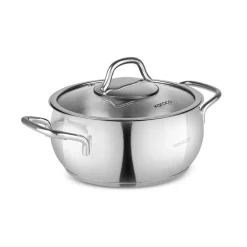 Hot Emirgan Stainless Steel Stockpot with Lid, 24cm, Silver Pots