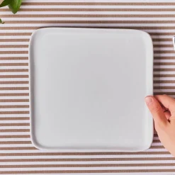 Best Epsilon Porcelain Square Dessert/Side Plate, 22cm, White Side Plates