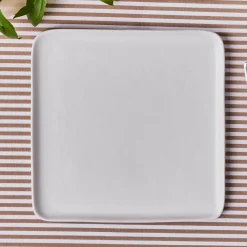 New Epsilon Porcelain Square Dinner Plate, 26cm, White Dinner Plates