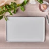 New Epsilon Porcelian Rectangle Serving Platter, 44cm, White Serving Platters