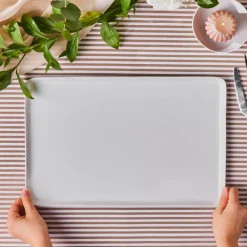 New Epsilon Porcelian Rectangle Serving Platter, 44cm, White Serving Platters