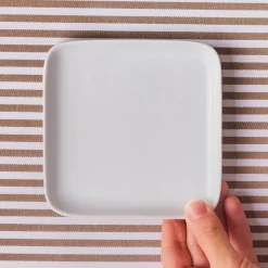 New Epsilon Square Porcelain Dessert/Side Plate, 13cm, White Side Plates