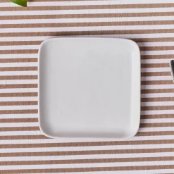 New Epsilon Square Porcelain Dessert/Side Plate, 13cm, White Side Plates