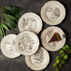 Sale Face Porcelain Serveware Set for 6 People, 21cm, Multi See All Serveware Sets