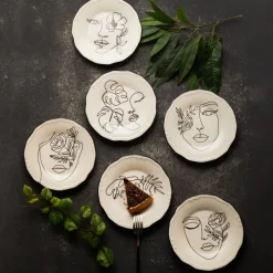 Sale Face Porcelain Serveware Set for 6 People, 21cm, Multi See All Serveware Sets