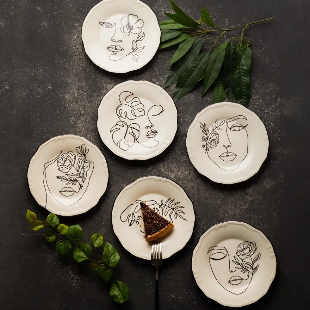 Sale Face Porcelain Serveware Set for 6 People, 21cm, Multi See All Serveware Sets