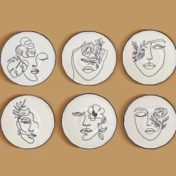 Sale Face Porcelain Serveware Set for 6 People, 21cm, Multi See All Serveware Sets