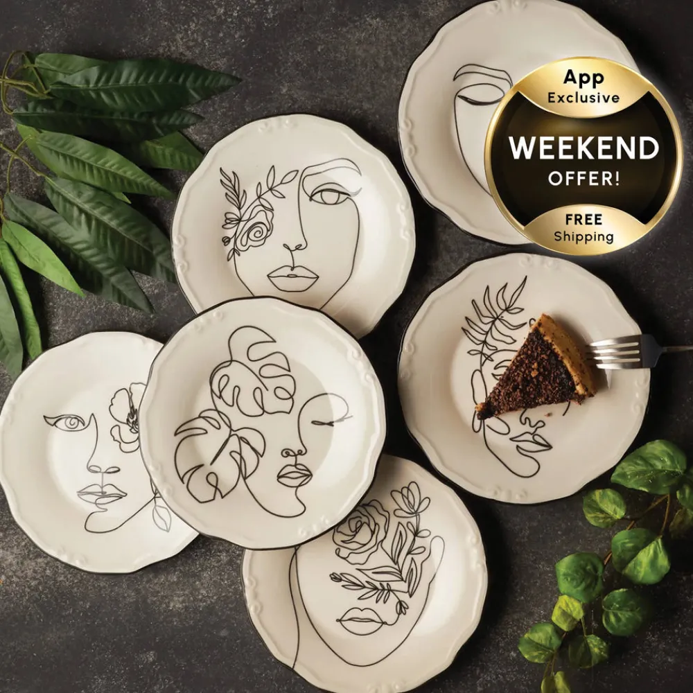 Sale Face Porcelain Serveware Set for 6 People, 21cm, Multi See All Serveware Sets