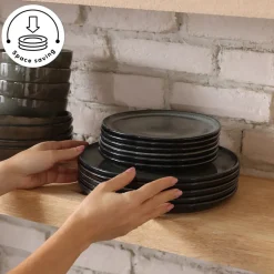 Online Fein 24-Piece Reactive Glaze Dinner Set for 6 People, Multi See All Dinner Sets|Reactive Glaze Dinner Sets