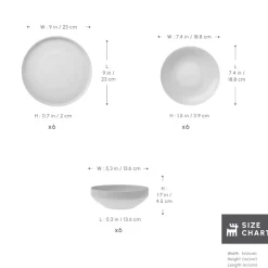 New Felix 18-Piece Porcelain Dinner Set for 6 People, White See All Dinner Sets|Porcelain Dinner Sets