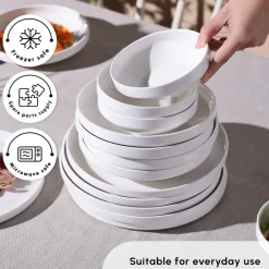 New Felix 18-Piece Porcelain Dinner Set for 6 People, White See All Dinner Sets|Porcelain Dinner Sets