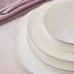 Best Fine Bone New Meridian 55-Piece Dinner Set for 12 People, Platin See All Dinner Sets|Bone China Dinner Sets