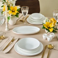 Outlet Fine Bone New Meridian 55-Piece Dinner Set for 12 People, See All Dinner Sets|Bone China Dinner Sets