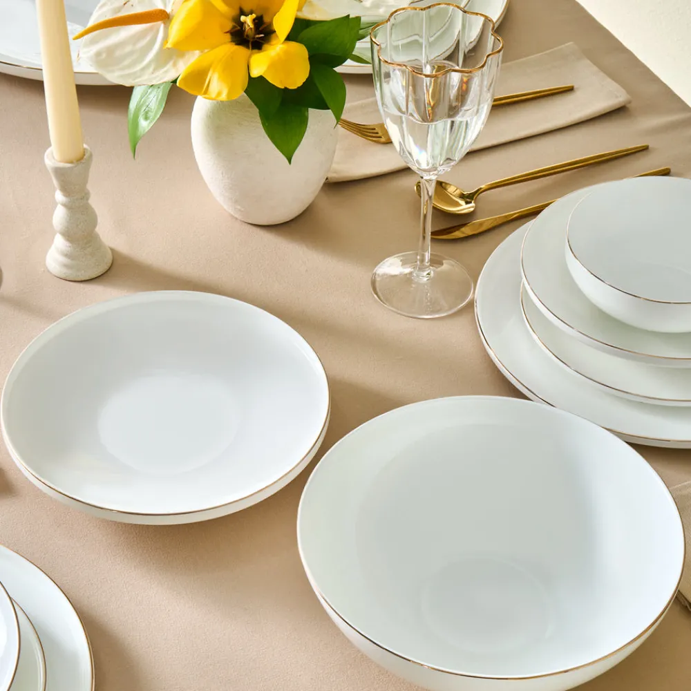 Outlet Fine Bone New Meridian 55-Piece Dinner Set for 12 People, See All Dinner Sets|Bone China Dinner Sets