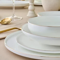 Outlet Fine Bone New Meridian 55-Piece Dinner Set for 12 People, See All Dinner Sets|Bone China Dinner Sets