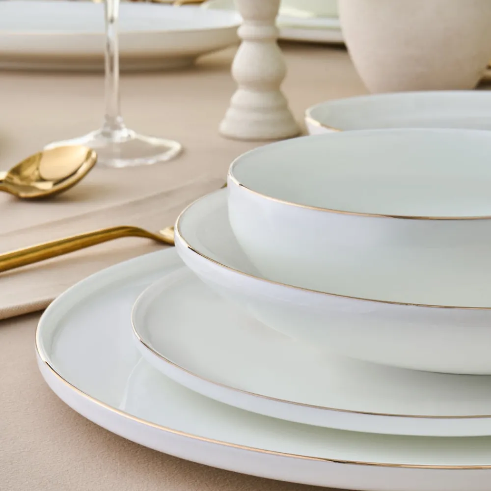 Outlet Fine Bone New Meridian 55-Piece Dinner Set for 12 People, See All Dinner Sets|Bone China Dinner Sets