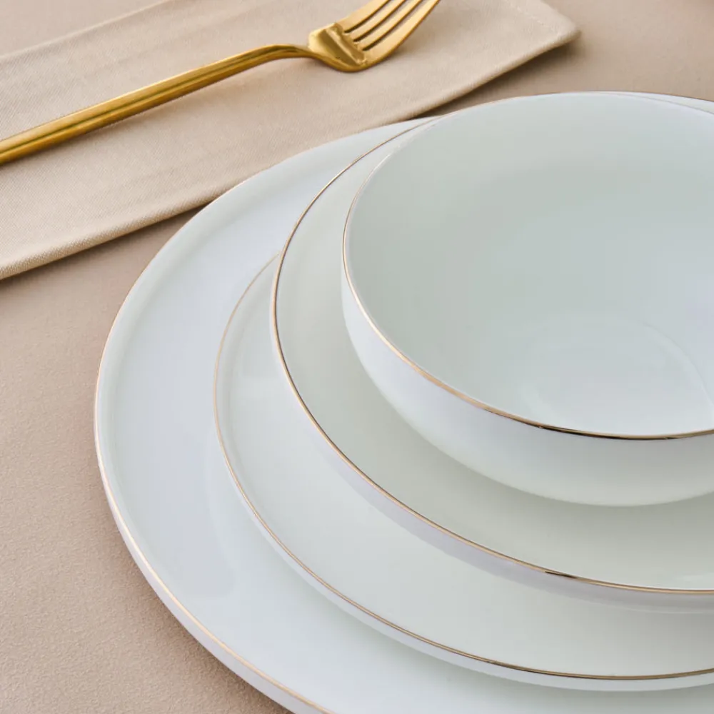 Outlet Fine Bone New Meridian 55-Piece Dinner Set for 12 People, See All Dinner Sets|Bone China Dinner Sets