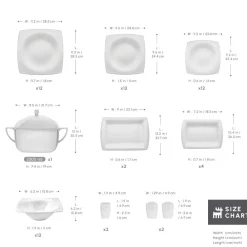 New Fine Pearl Helen 62-Piece Dinner Set for 12 People, White See All Dinner Sets|Fine Bone Dinner Sets