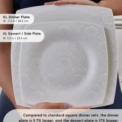 New Fine Pearl Helen 62-Piece Dinner Set for 12 People, White See All Dinner Sets|Fine Bone Dinner Sets