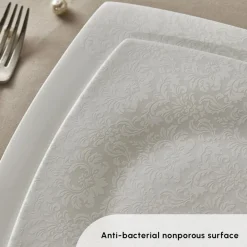 New Fine Pearl Helen 62-Piece Dinner Set for 12 People, White See All Dinner Sets|Fine Bone Dinner Sets