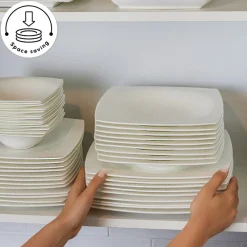 New Fine Pearl Helen 62-Piece Dinner Set for 12 People, White See All Dinner Sets|Fine Bone Dinner Sets