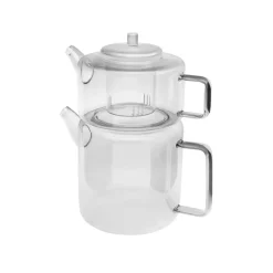 Flat Borosilicate Glass Teapot, Transparent Turkish Coffee Pots|Turkish Teapots