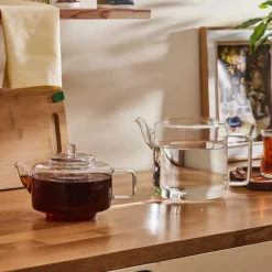 Flat Borosilicate Glass Teapot, Transparent Turkish Coffee Pots|Turkish Teapots