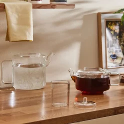 Flat Borosilicate Glass Teapot, Transparent Turkish Coffee Pots|Turkish Teapots